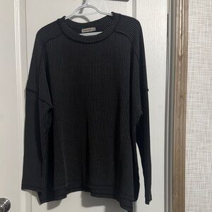 Zenana Outfitters Charcoal Ribbed Top